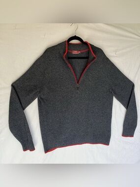 Raffi 100% pure cashmere 1/4 zip mens sweater made in Italy